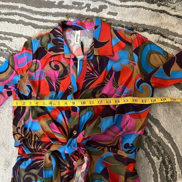 Souvenir Floral Mini Button Down Shirt Dress - Picture 13 of 16